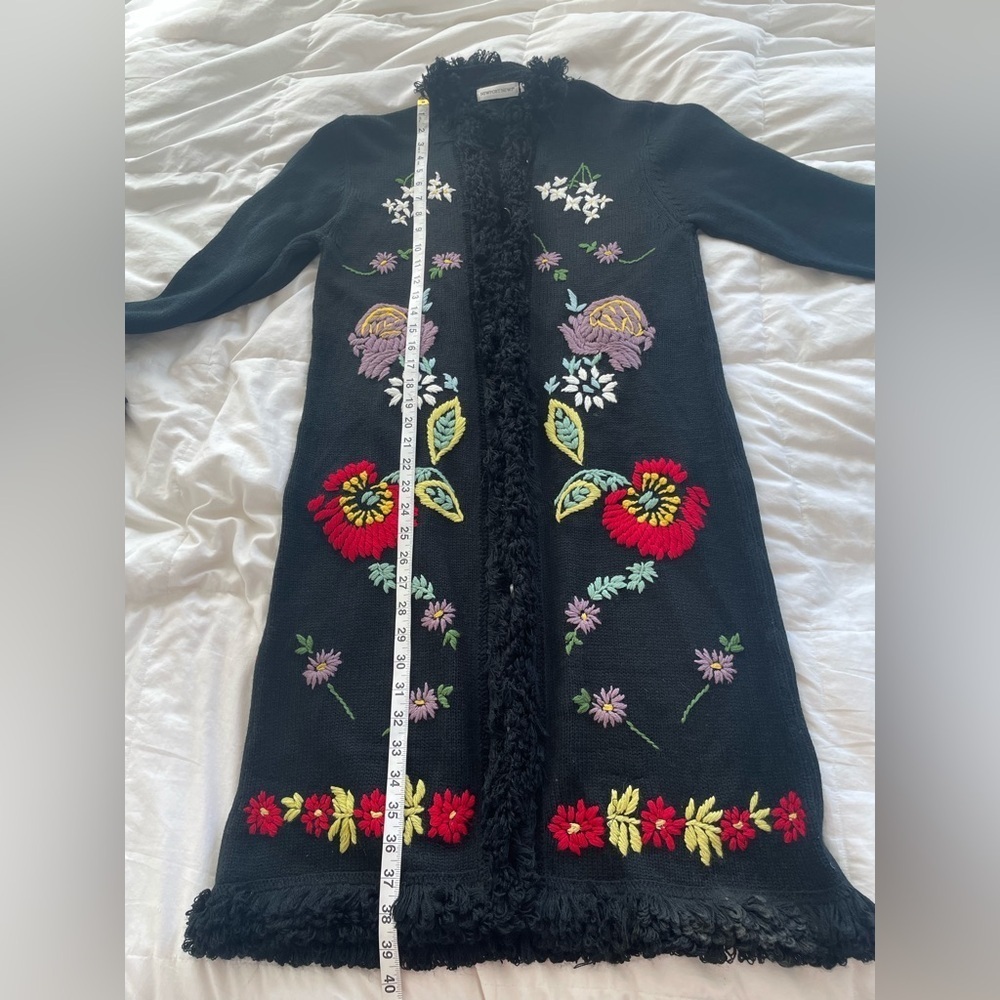 Vintage Newport News Embroidered Floral Button-Up Longline Cardigan | M - Picture 12 of 13